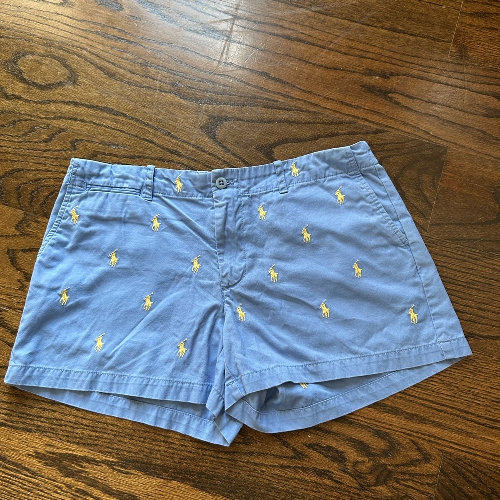 Ralph Lauren Blue Shorts with Yellow Embroidery
